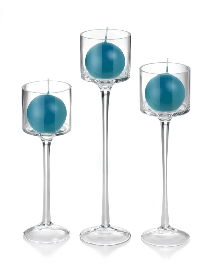 18 Sphere Candles and 18 Monet Stem Holders - Image 42
