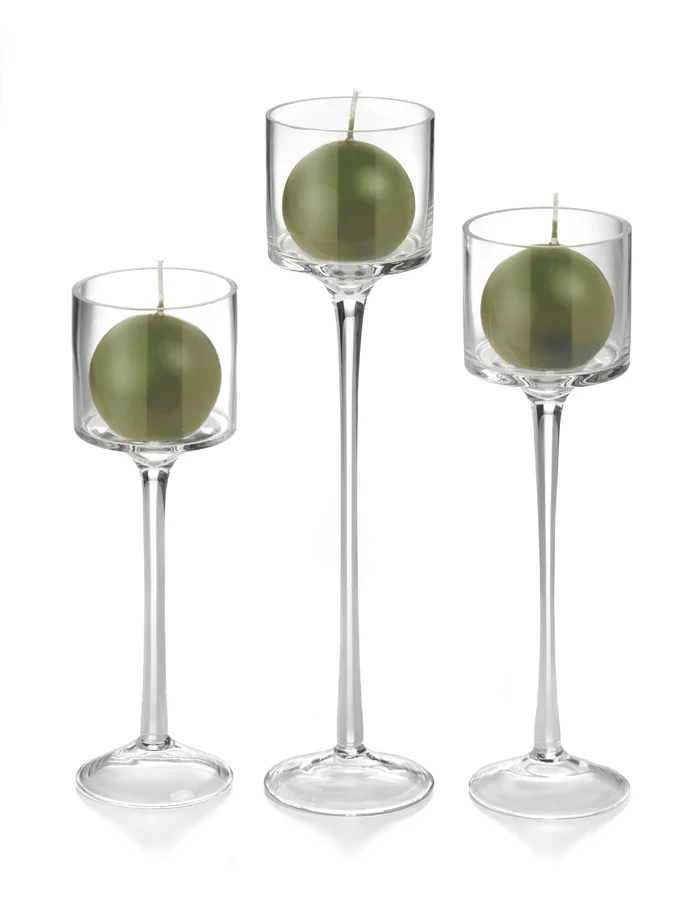 18 Sphere Candles and 18 Monet Stem Holders - Image 43