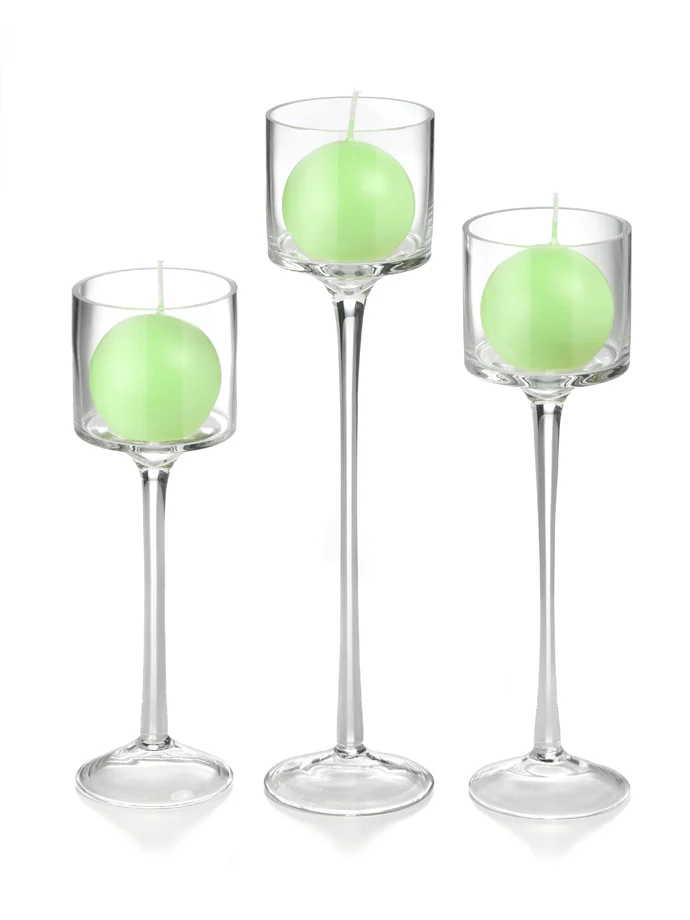 18 Sphere Candles and 18 Monet Stem Holders - Image 47