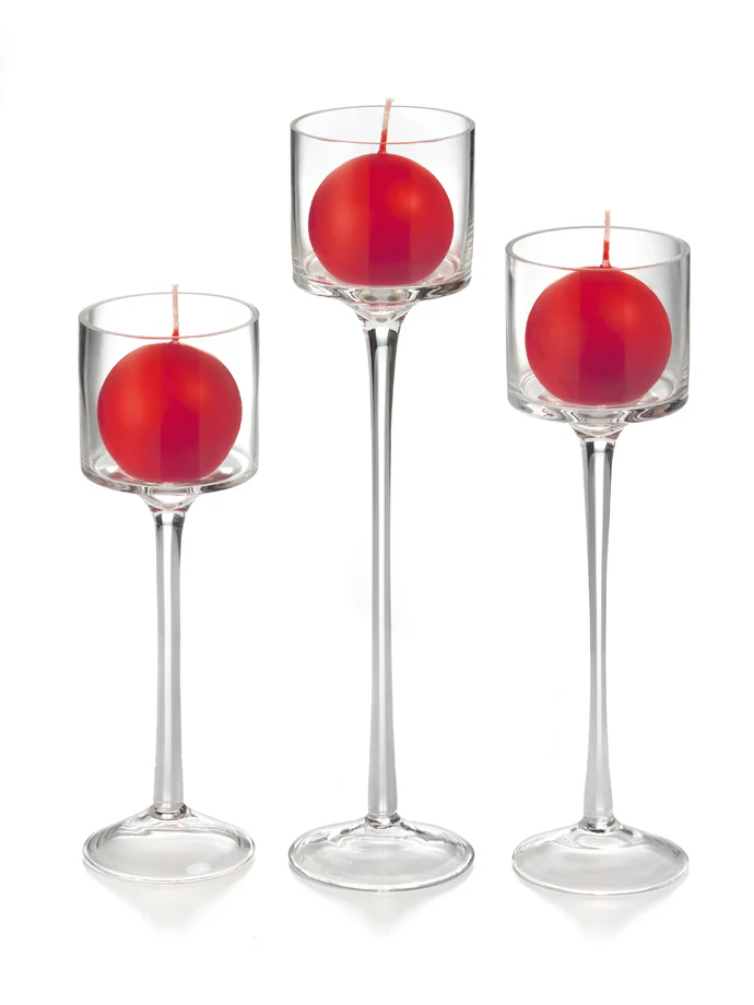 18 Sphere Candles and 18 Monet Stem Holders - Image 51