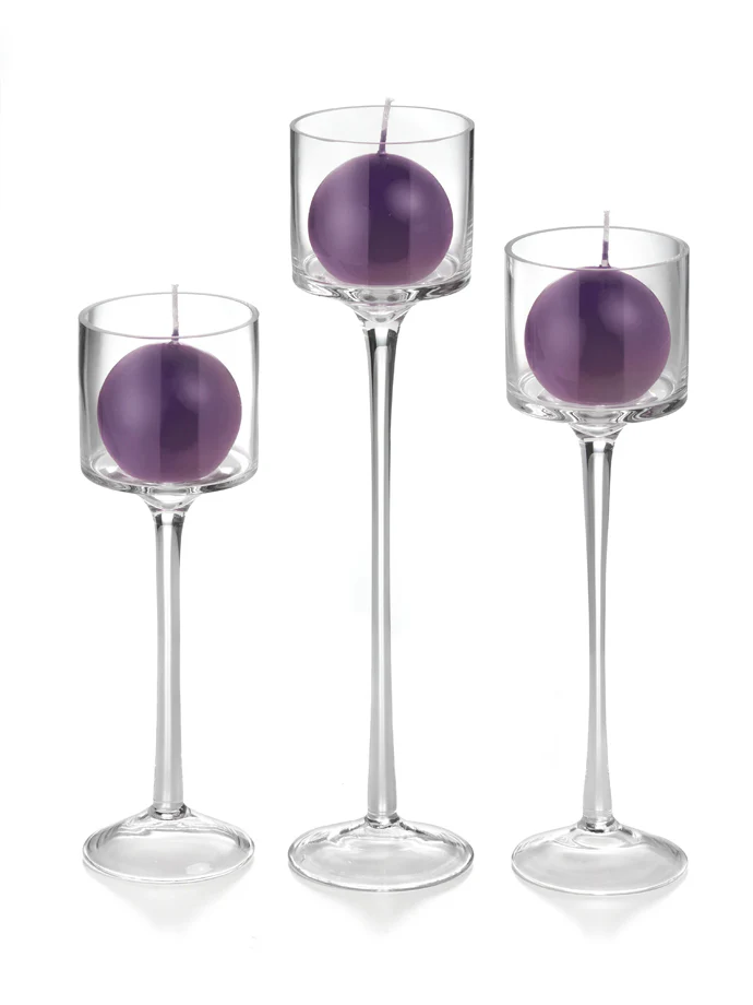 18 Sphere Candles and 18 Monet Stem Holders - Image 53