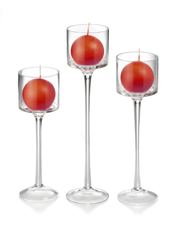 18 Sphere Candles and 18 Monet Stem Holders - Image 54
