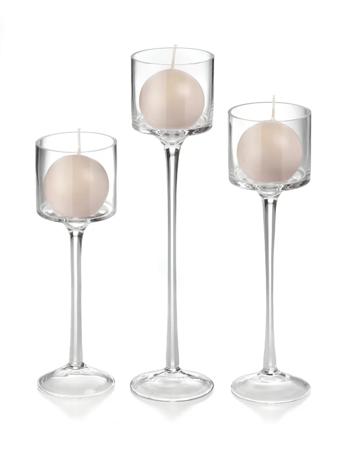 18 Sphere Candles and 18 Monet Stem Holders - Image 56