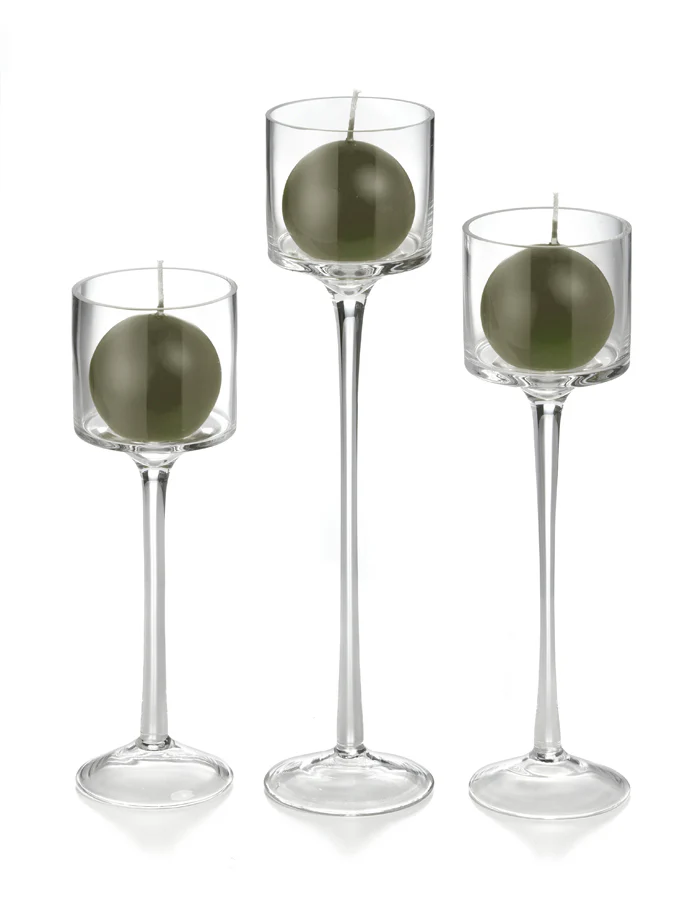 18 Sphere Candles and 18 Monet Stem Holders - Image 57