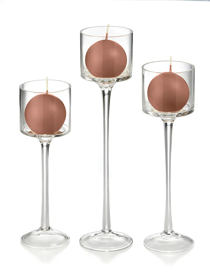 18 Sphere Candles and 18 Monet Stem Holders - Image 71