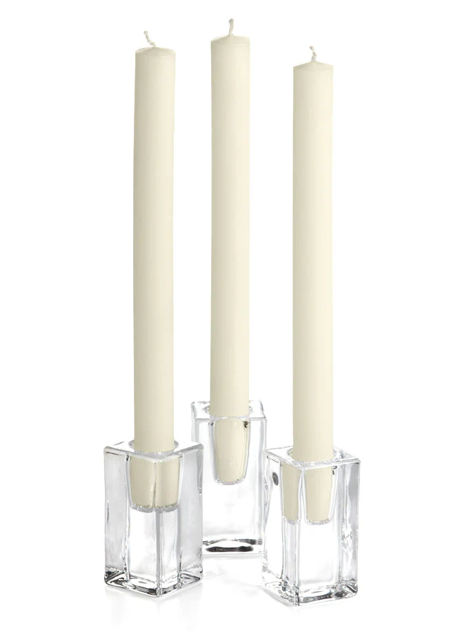 20 Formal Taper Candles & 20 Square Block Holders - Image 2