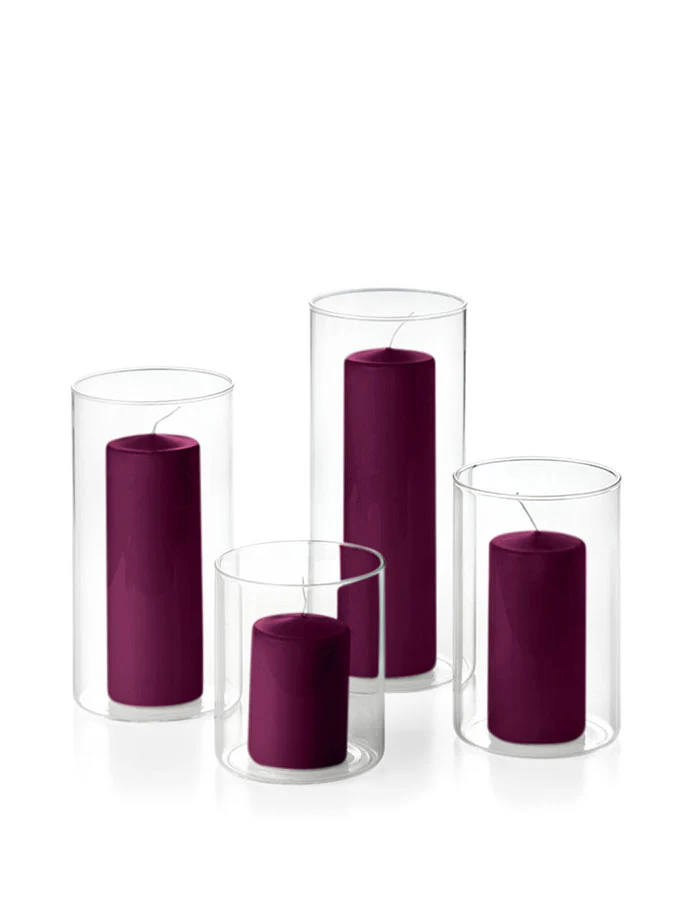 24 Round Pillar Candles and Cylinder Vases - Image 10