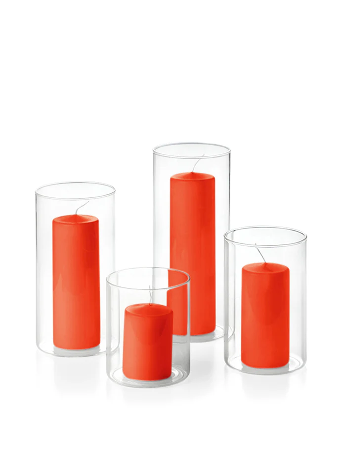 24 Round Pillar Candles and Cylinder Vases - Image 26