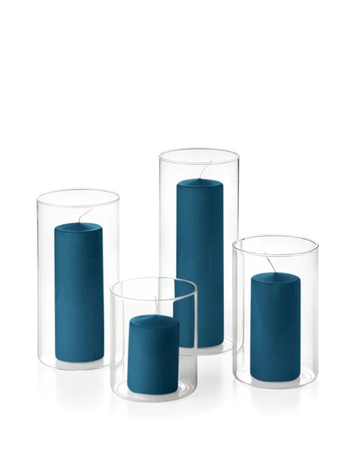 24 Round Pillar Candles and Cylinder Vases - Image 32