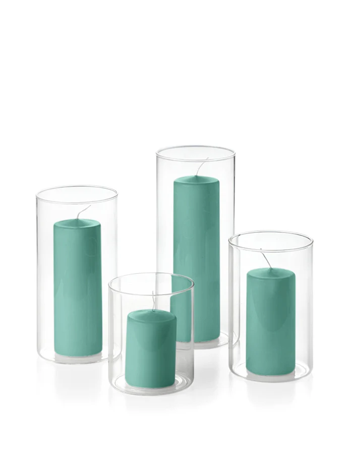 24 Round Pillar Candles and Cylinder Vases - Image 35