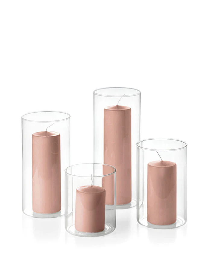 24 Round Pillar Candles and Cylinder Vases - Image 41