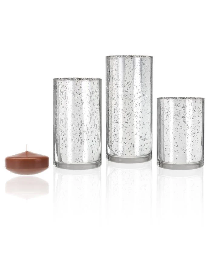 18 Floating Candles and Silver Metallic Cylinders - Image 27