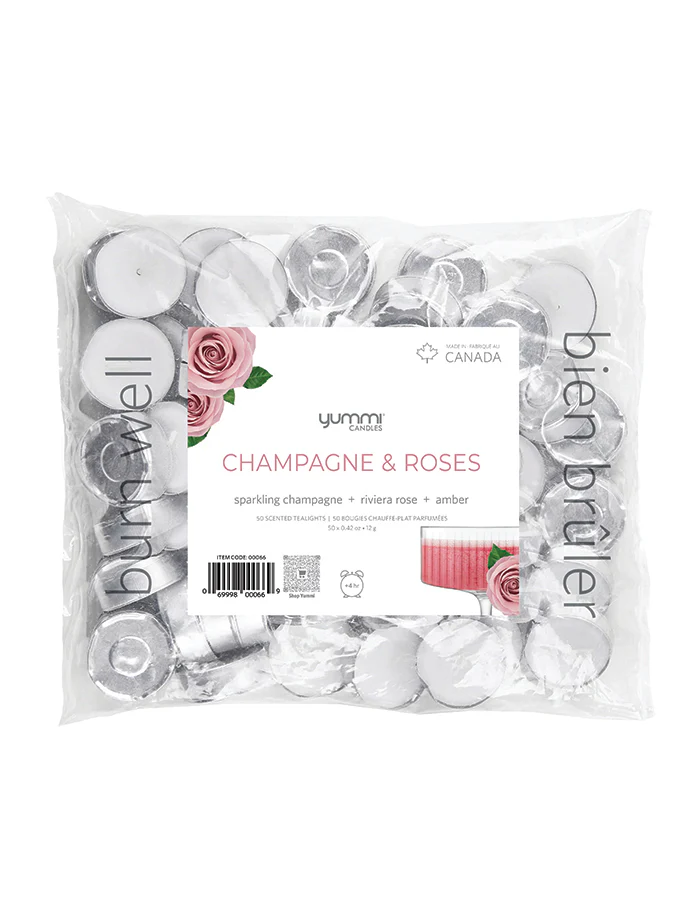 300 Champagne Roses Scented Tealight Candles Bulk