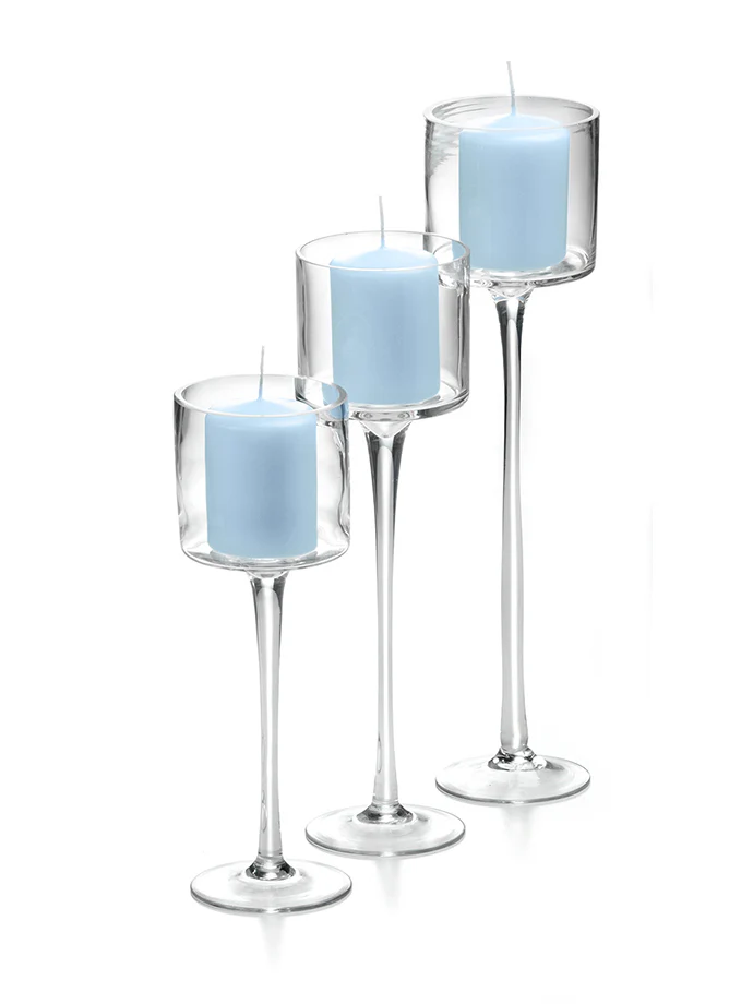 36 Pillar Candles and 36 Monet Stem Holders - Image 4
