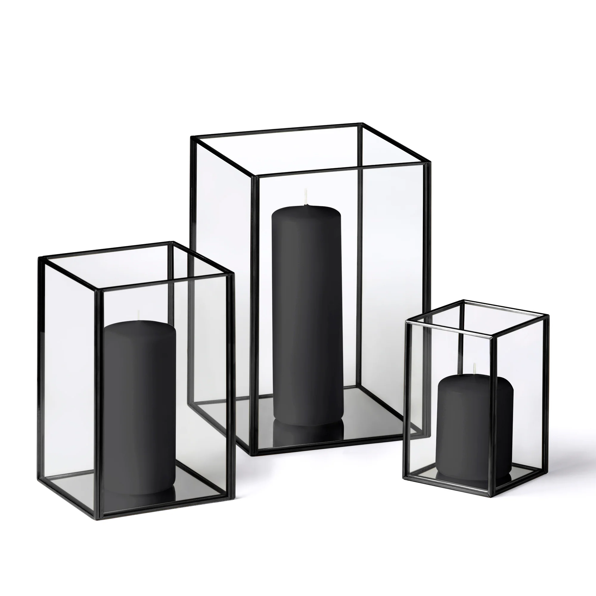 36 Slim Pillar Candles and Black Luxus Lanterns - Image 25