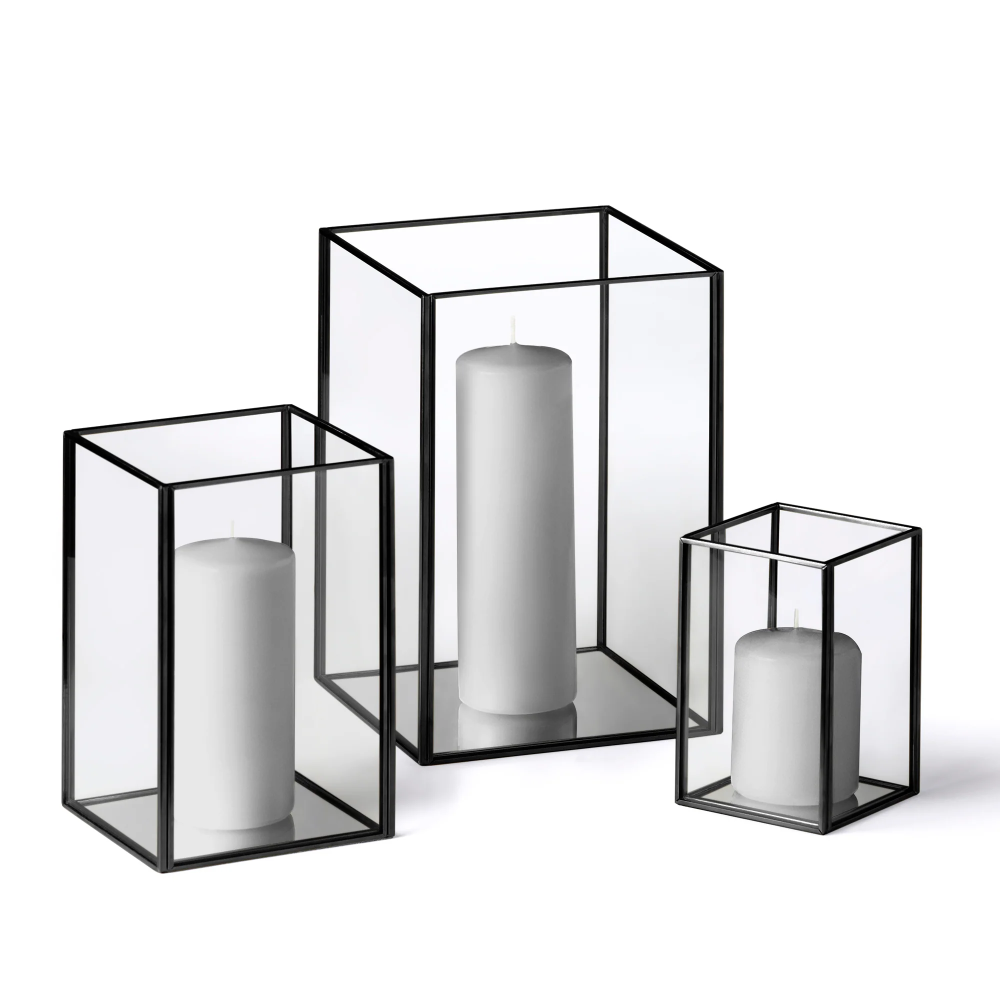 36 Slim Pillar Candles and Black Luxus Lanterns - Image 27