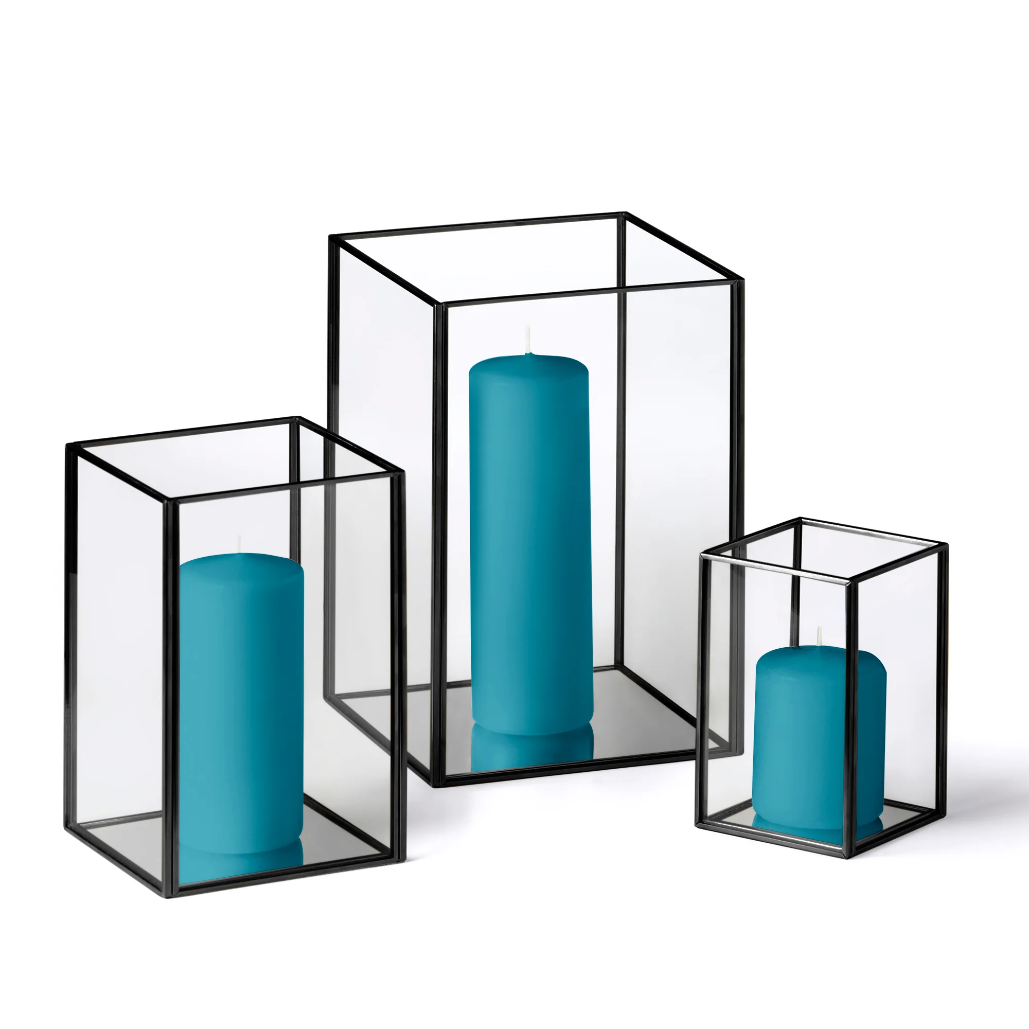 36 Slim Pillar Candles and Black Luxus Lanterns - Image 28