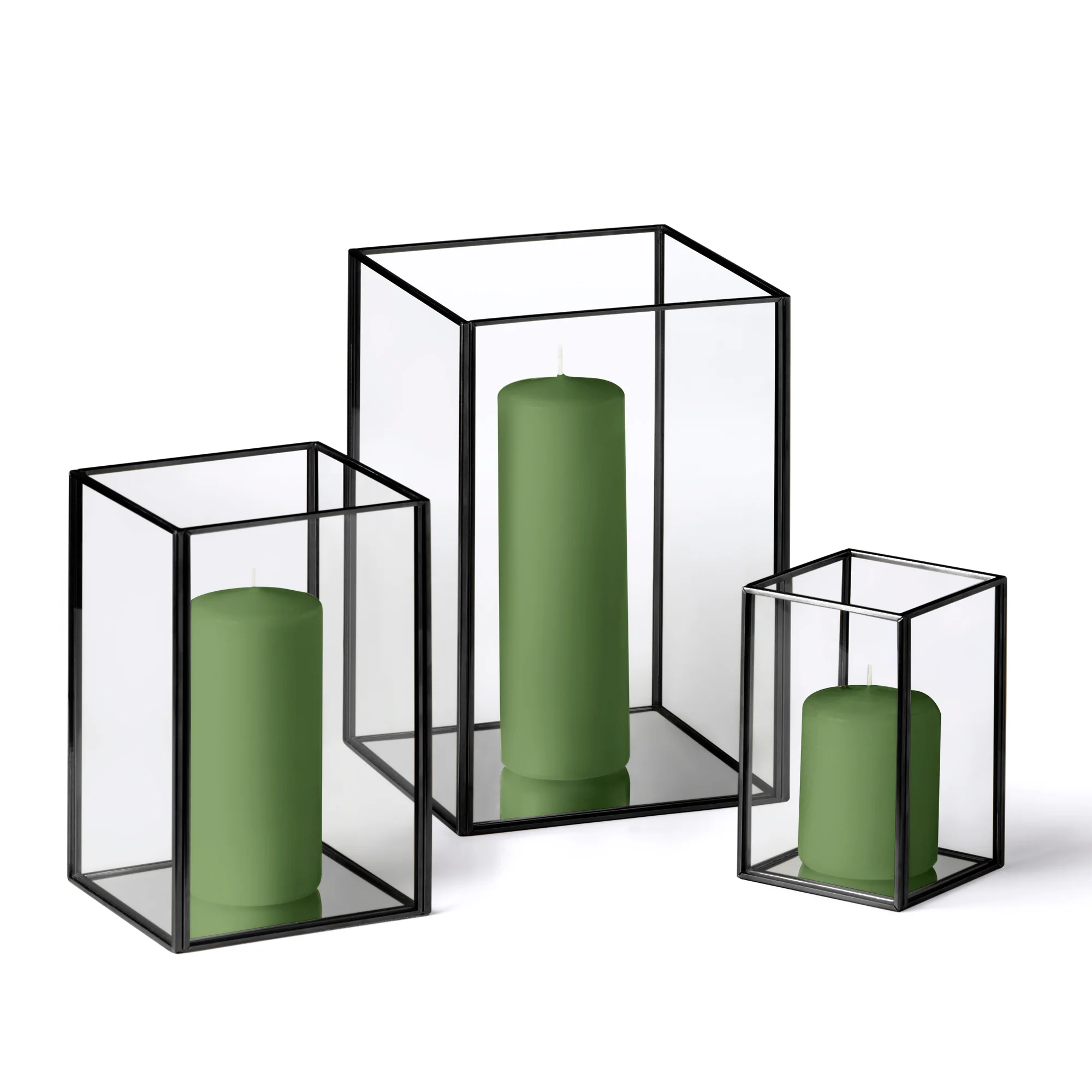 36 Slim Pillar Candles and Black Luxus Lanterns - Image 30