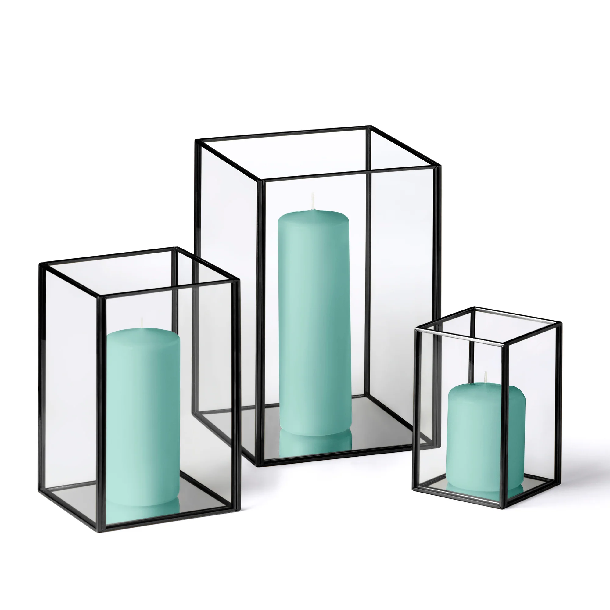 36 Slim Pillar Candles and Black Luxus Lanterns - Image 35
