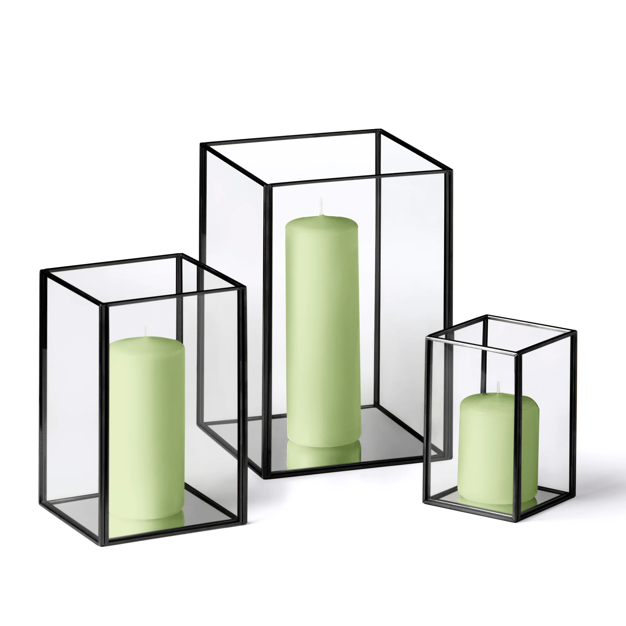 36 Slim Pillar Candles and Black Luxus Lanterns - Image 37