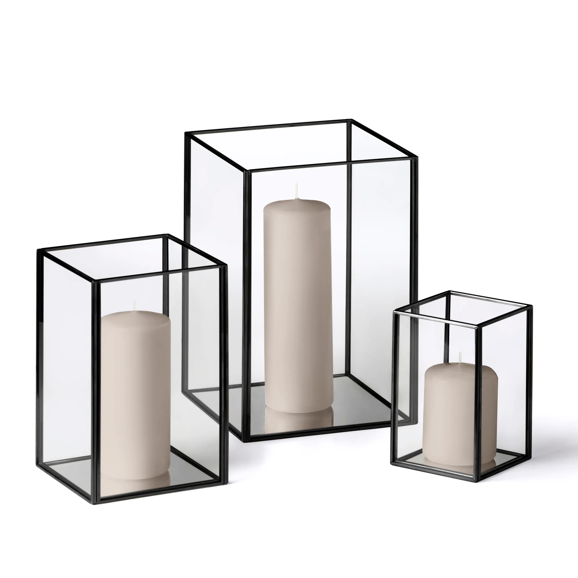 36 Slim Pillar Candles and Black Luxus Lanterns - Image 38