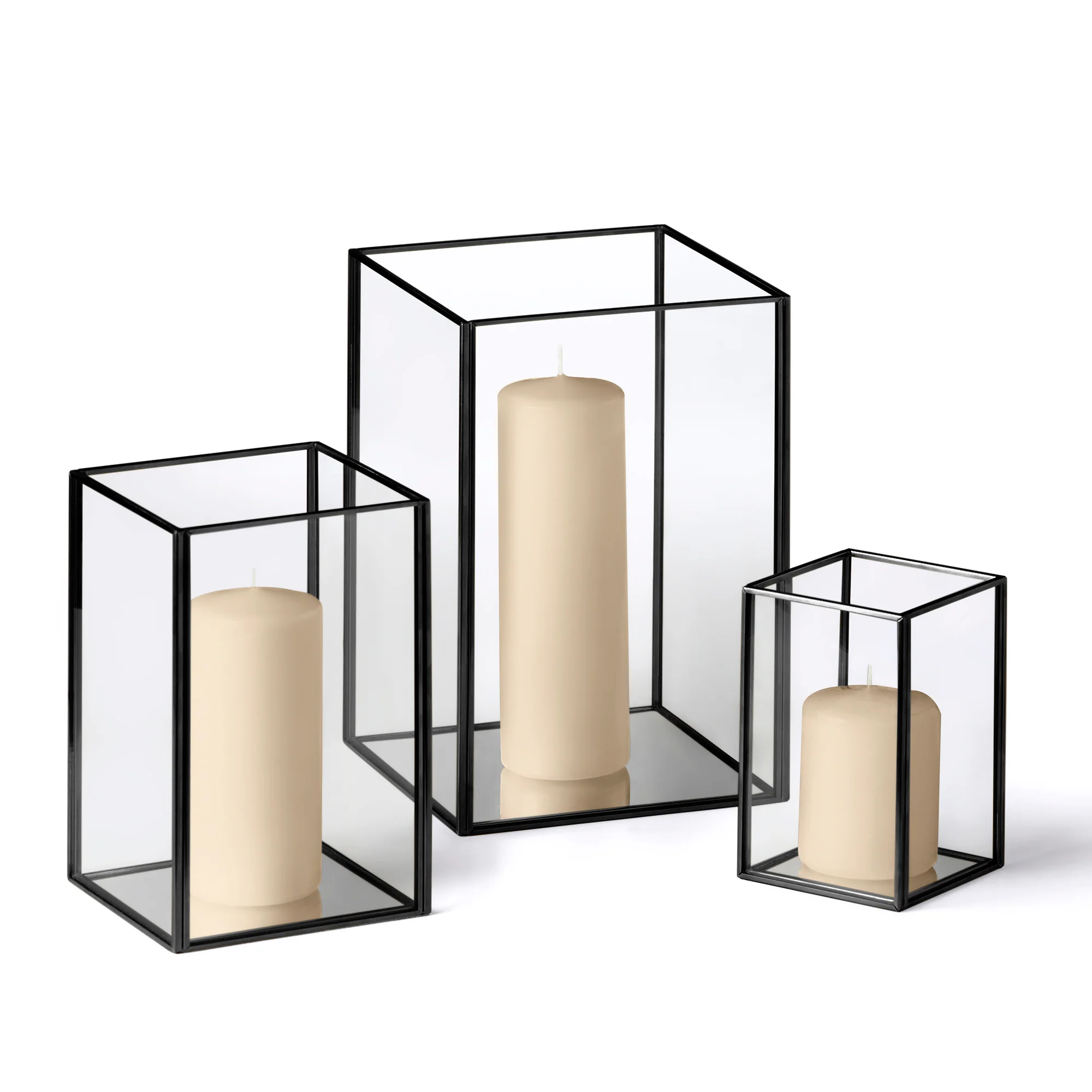 36 Slim Pillar Candles and Black Luxus Lanterns - Image 39