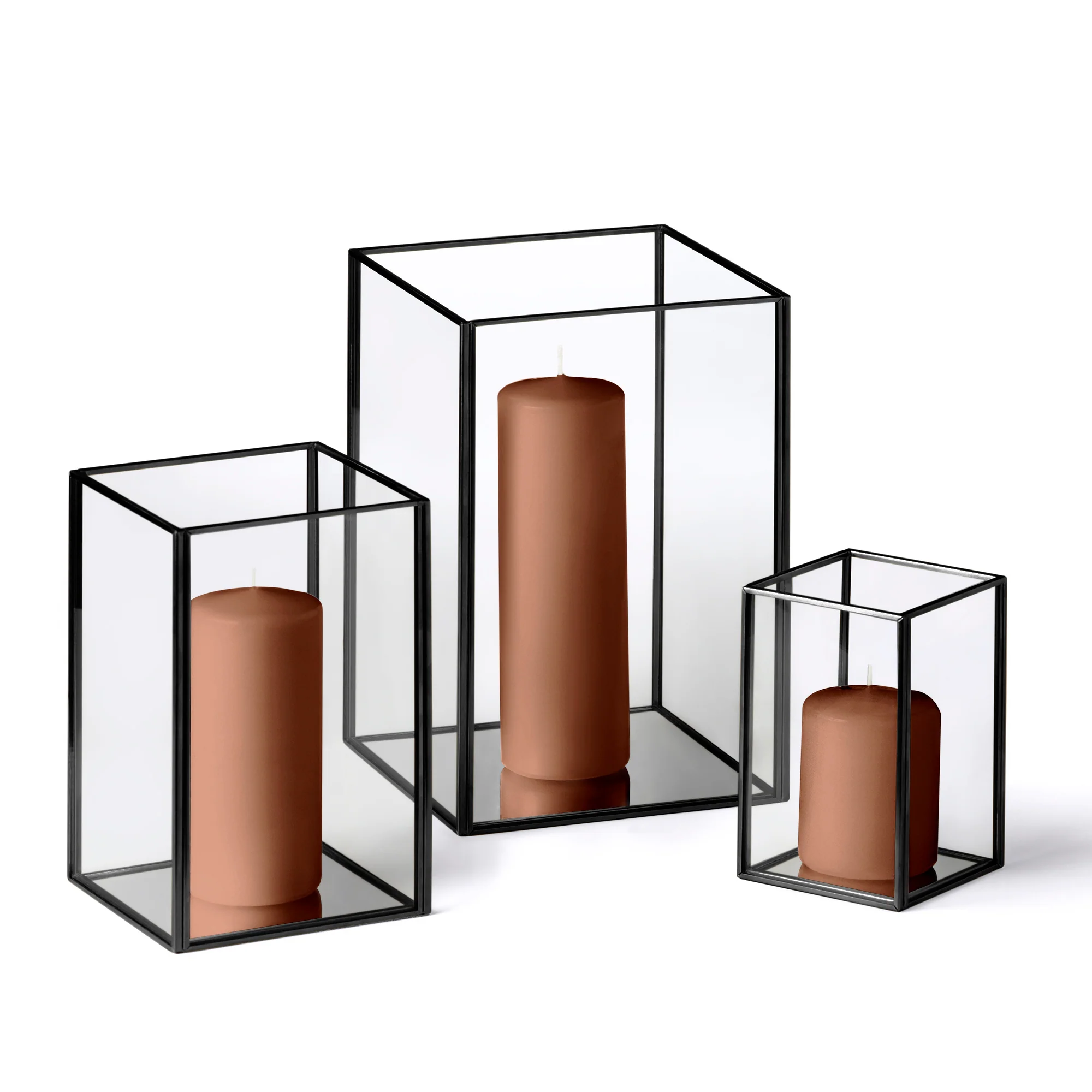 36 Slim Pillar Candles and Black Luxus Lanterns - Image 42