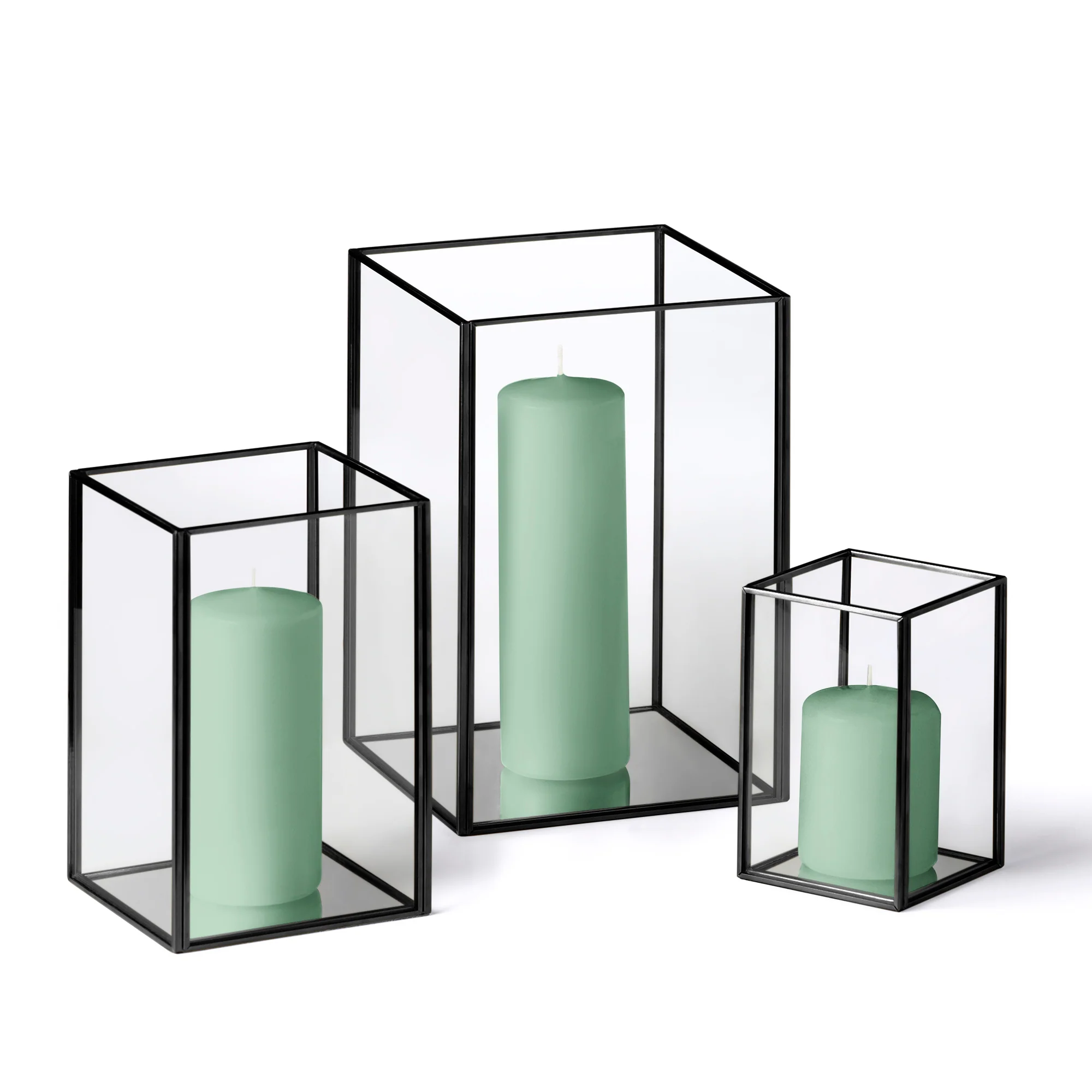 36 Slim Pillar Candles and Black Luxus Lanterns - Image 8