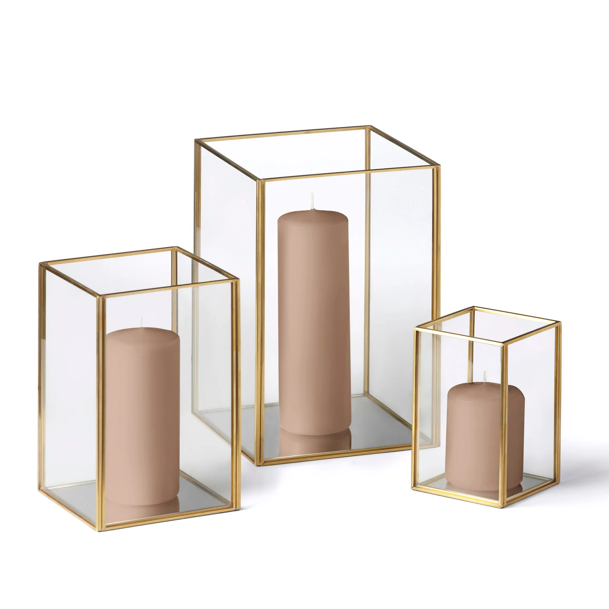 36 Slim Pillar Candles and Gold Luxus Lanterns - Image 45