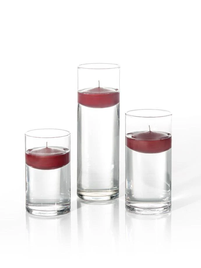 6 Floating Candles and Cylinder Vases - Image 3