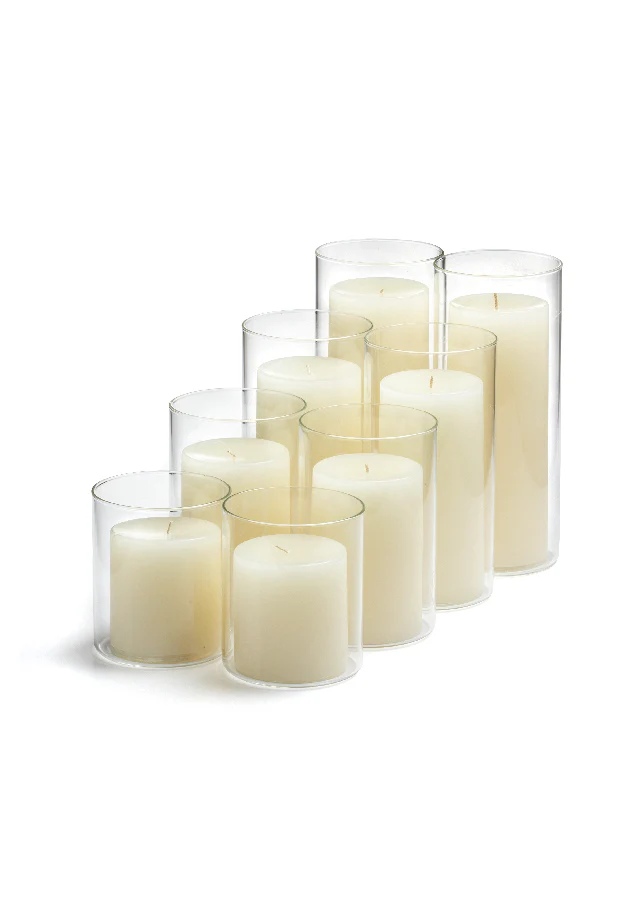 8 Column Pillar Candles and Cylinder Vases - Image 2