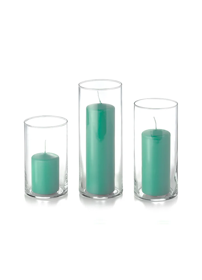 36 Slim Pillar Candles and Cylinder Vases - Image 19