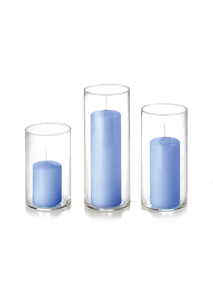36 Slim Pillar Candles and Cylinder Vases - Image 21