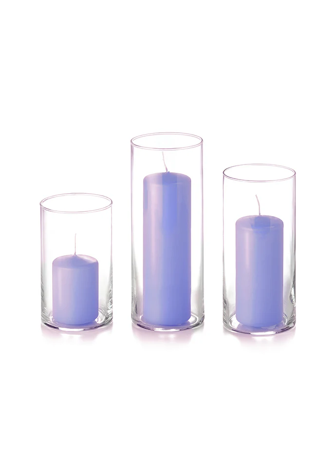 36 Slim Pillar Candles and Cylinder Vases - Image 22