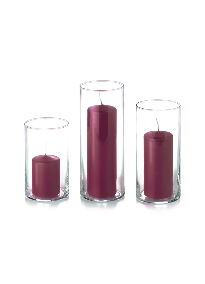 36 Slim Pillar Candles and Cylinder Vases - Image 26