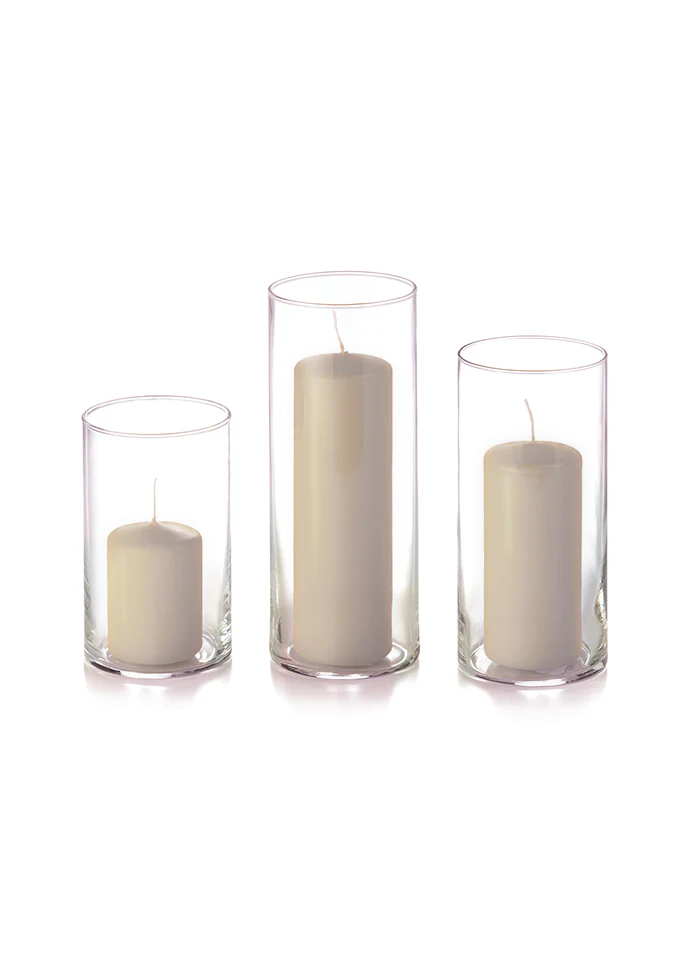 36 Slim Pillar Candles and Cylinder Vases - Image 29