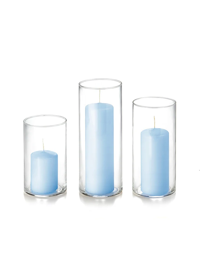 36 Slim Pillar Candles and Cylinder Vases - Image 3