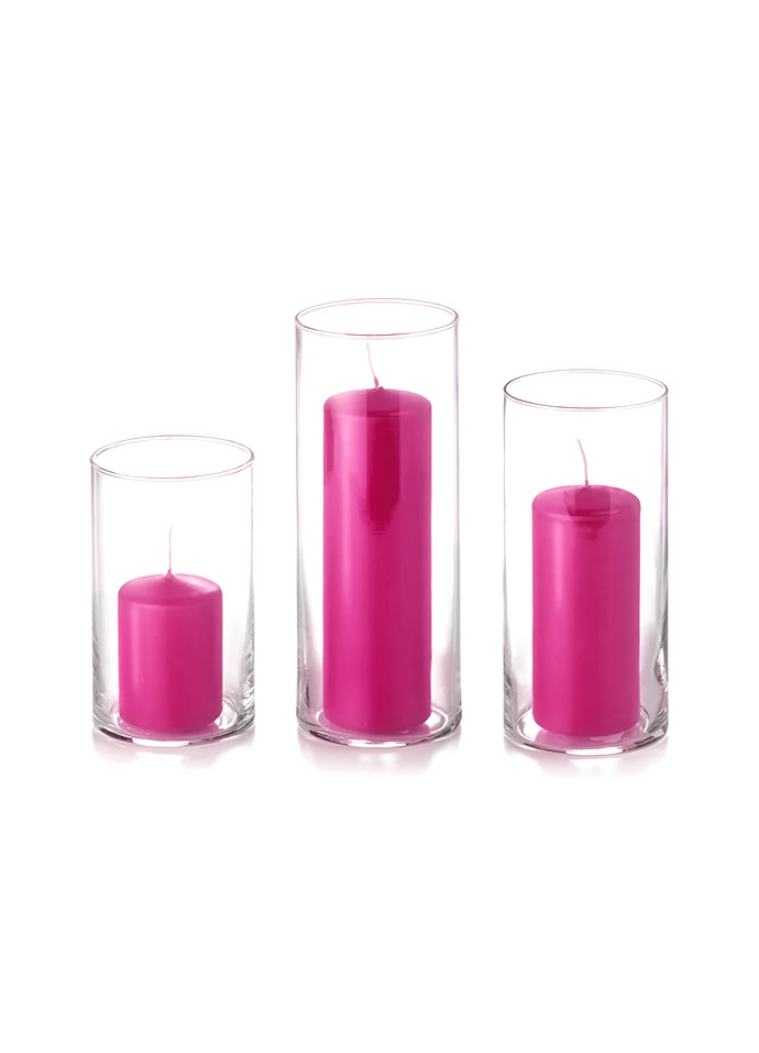 36 Slim Pillar Candles and Cylinder Vases - Image 35
