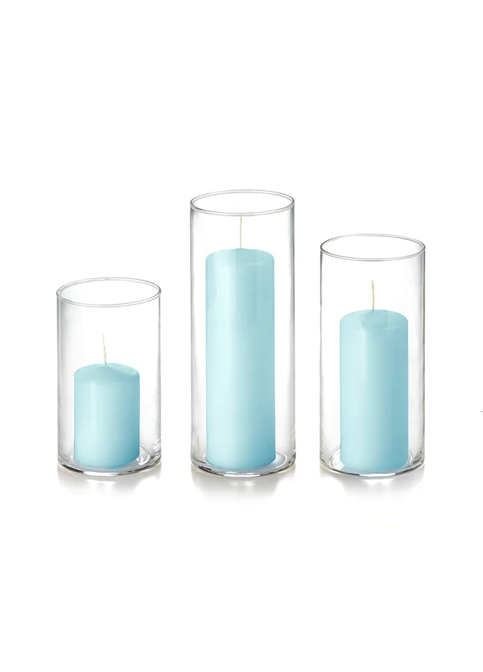 36 Slim Pillar Candles and Cylinder Vases - Image 42