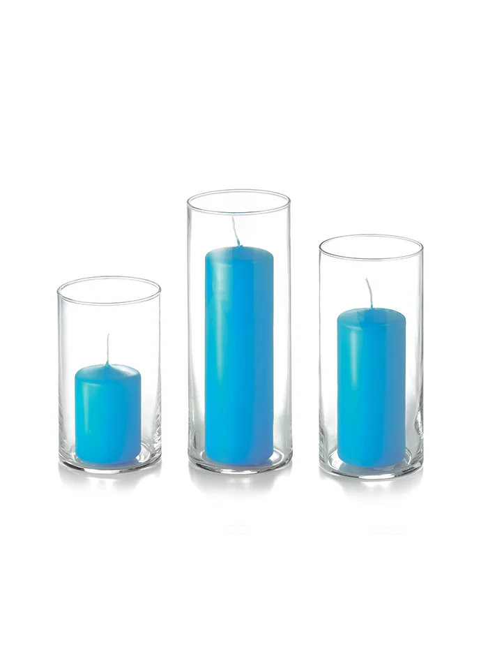 36 Slim Pillar Candles and Cylinder Vases - Image 43