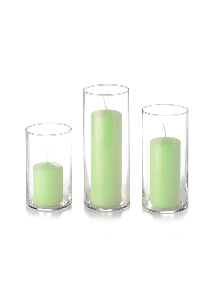 36 Slim Pillar Candles and Cylinder Vases - Image 44
