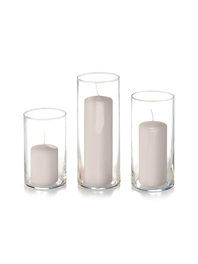 36 Slim Pillar Candles and Cylinder Vases - Image 46