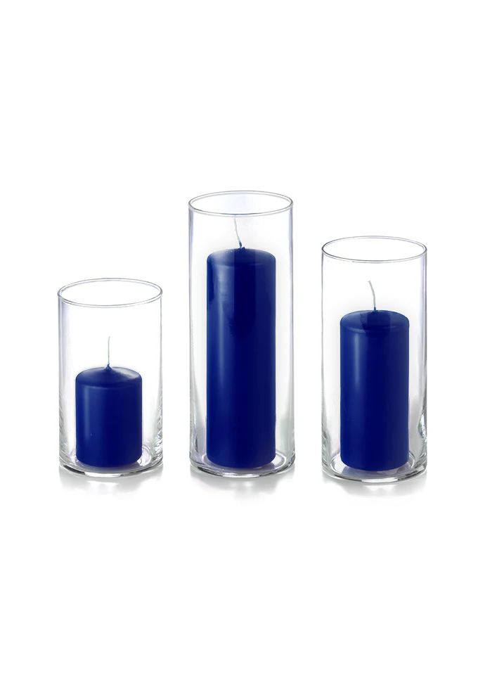 36 Slim Pillar Candles and Cylinder Vases - Image 5