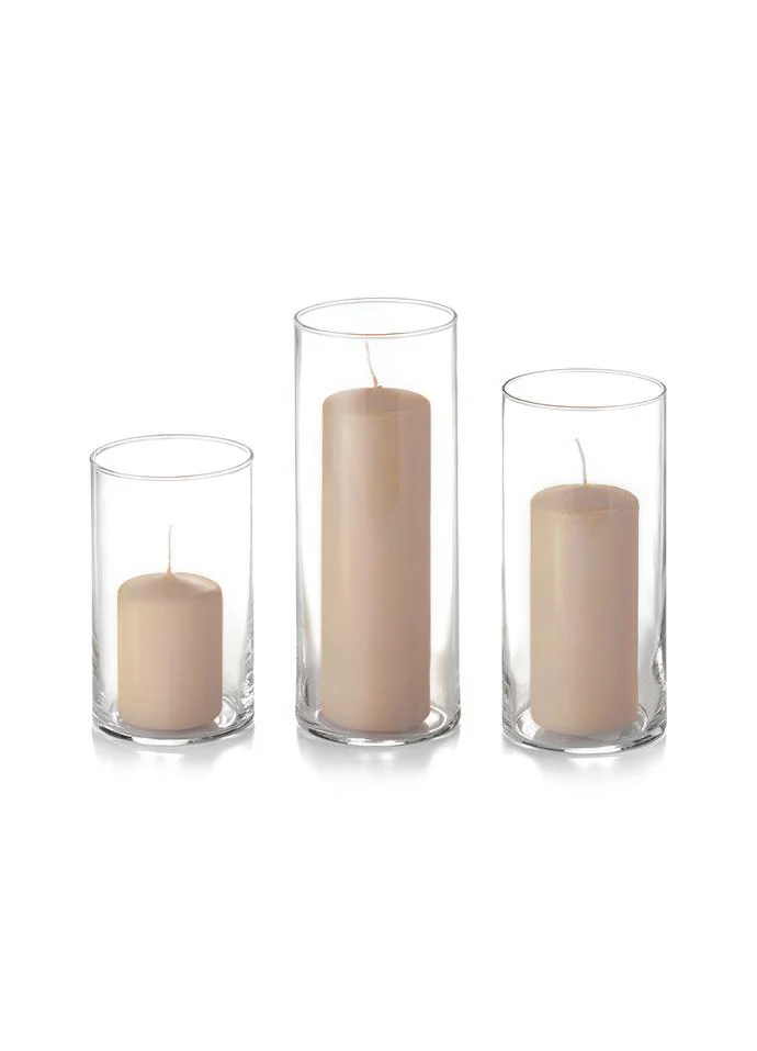 36 Slim Pillar Candles and Cylinder Vases - Image 56