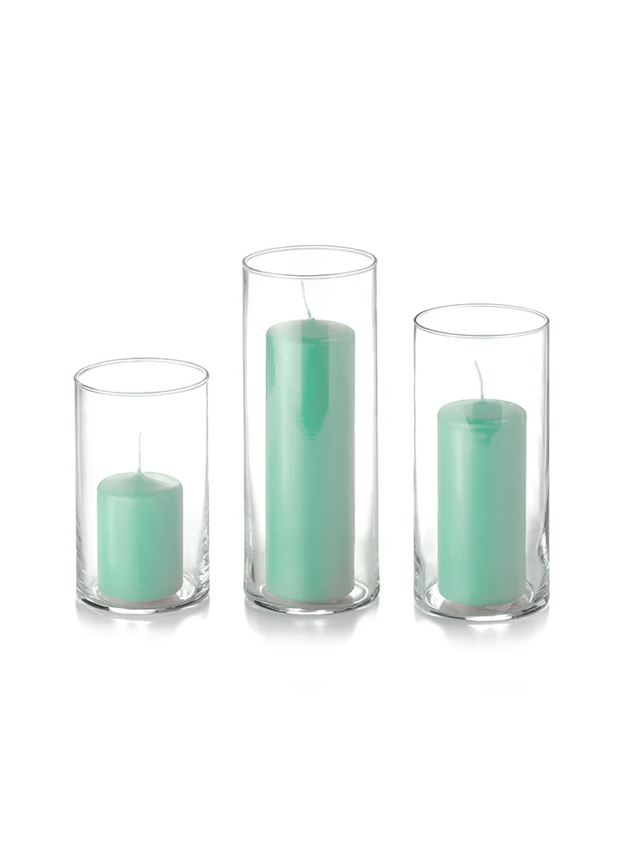 36 Slim Pillar Candles and Cylinder Vases - Image 7