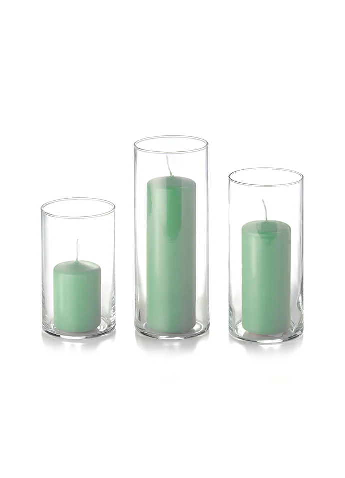 36 Slim Pillar Candles and Cylinder Vases - Image 9